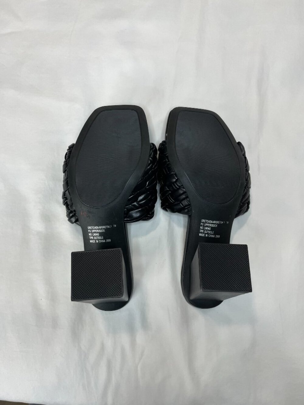 Madden Girl Gretchen Black Braided Strap Y2K Heel Sandals - Picture 4 of 7